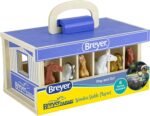 Breyer Horses Farms Wooden Stable Playset with 6 Horses | 6 Piece | 6 Stablemates Horses Included | 6” H x 9” L x 2.5” D | 1:32 Scale | Model #59217, Multi - Image 4