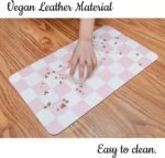 Ralxion Checkered Dog Feeding Mat, Absorbent Mats for Dog Food and Water Bowl, Dispenser, Retro Aesthetic Pink Checkerboard Pet Placemat for Dogs, Cats, Puppy Accessories, 12" X19” - Image 7