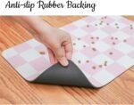 Ralxion Checkered Dog Feeding Mat, Absorbent Mats for Dog Food and Water Bowl, Dispenser, Retro Aesthetic Pink Checkerboard Pet Placemat for Dogs, Cats, Puppy Accessories, 12" X19” - Image 8