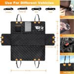 Dog Car Seat Cover, Back Seat Extender Hammock for Dogs, 100% Waterproof Nonslip with Mesh Window and Storage Pockets, 600D Heavy Duty Pet Car Seat Covers for Cars Trucks and SUV - Image 9
