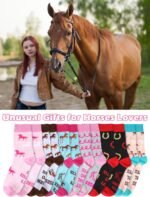 Hercicy 6 Pairs Funny Horse Socks for Women Horse Riding Crew Socks Novelty Christmas Horse Socks Gift for Women Horse Lovers Cowgirl Equestrian Derby Party Favors - Image 6