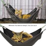 Cat Hammock,Cat Hammock for Cage,Washable Soft Outdoor Cat Mat,Waterproof Cooling Kittens Pad,Pet Hammock Hanging for Cats (Large, Black) - Image 3
