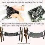 Cat Hammock,Cat Hammock for Cage,Washable Soft Outdoor Cat Mat,Waterproof Cooling Kittens Pad,Pet Hammock Hanging for Cats (Large, Black) - Image 4