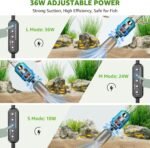 Electric Fish Tank Vacuum Gravel Cleaner: 36W Aquarium Vacuum Cleaner with Strong Suction for Water Change Wash Sand Water Shower and Water Circulation, Timed Off - Image 3