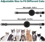 Airtag Cat Collar Breakaway, Reflective Kitten Collar with Apple Air Tag Holder and Bell for Girl Boy Cats, 0.4 Inches in Width and Lightweight(Black) - Image 8