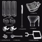 Shrimp Feeding Tube and Dish Set Aquarium Fish Feeder Tube Clear Shrimp Feeder Fish Tank Feeding Supplies with Feeding Ring Cleaning Brush for Fish Tank Aquarium - Prevent Food Scattering - Image 3