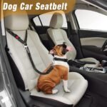 2 Piece Set Dog Seat Belt Retractable Dog Car Seatbelts Adjustable Pet Seat Belt for Vehicle Headrest Restraint Adjustable Heavy Duty & Elastic & Durable Car Harness for Dog - Image 3