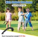 COCONUT Horseshoes Outside Game for Kids, Metal Horse Shoes Game Kit Includes 4 Horseshoes 2 Stakes, Backyard Beach Outdoor Game for Kids and Family - Image 4