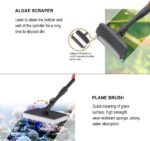 UPETTOOLS Aquarium Cleaning Tool 6 in 1 Algae Scraper Scrubber Pad Adjustable Long Handle Fish Tank Brush Cleaner Set - Image 7