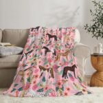 Horse Blanket Gift for Girls Women Cute Animal Horses Flowers Fleece Flannel Throw Blankets Soft Lightweight Plush Pink Blanket for Horse Lovers Decor Bed Sofa 50"x40" - Image 3
