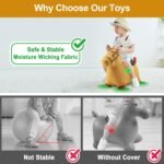 iPlay, iLearn Bouncy Pals Hopping Horse, Toddler Girl Boy Inflatable Bouncing Animal Hopper Toy, Outdoor Indoor Plush Ride on Bouncer, Baby Birthday Gift 18 Month 2 3 4 Year Old Kid - Horse - Image 5