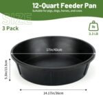 3Pcs Rubber Feed Pan, 12 Quart Horse Feed Bucket Large Feed Bucket, 17 x 5.3 Inches Dog Bowl Rubber Horse Feeder for Dogs Cat Pig Goat Chicken Farm Small Animal - Image 3