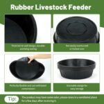 3Pcs Rubber Feed Pan, 12 Quart Horse Feed Bucket Large Feed Bucket, 17 x 5.3 Inches Dog Bowl Rubber Horse Feeder for Dogs Cat Pig Goat Chicken Farm Small Animal - Image 4