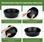 3Pcs Rubber Feed Pan, 12 Quart Horse Feed Bucket Large Feed Bucket, 17 x 5.3 Inches Dog Bowl Rubber Horse Feeder for Dogs Cat Pig Goat Chicken Farm Small Animal - Image 5