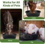 3Pcs Rubber Feed Pan, 12 Quart Horse Feed Bucket Large Feed Bucket, 17 x 5.3 Inches Dog Bowl Rubber Horse Feeder for Dogs Cat Pig Goat Chicken Farm Small Animal - Image 8