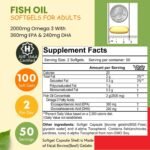 Halal Fish Oil 2000mg Softgels with 360mg EPA & 240mg DHA. 100 Wild Caught & Non-GMO Omega 3 Softgels for Heart & Brain Health. Burpless, Easy-to-Swallow Fish Oil Omega 3 Supplements - Image 3