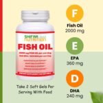 Halal Fish Oil 2000mg Softgels with 360mg EPA & 240mg DHA. 100 Wild Caught & Non-GMO Omega 3 Softgels for Heart & Brain Health. Burpless, Easy-to-Swallow Fish Oil Omega 3 Supplements - Image 8