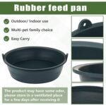 Sadnyy 5 Pcs Feed Pan, 3 Quart Ox Tendon Feeder Pan Utility Horse Feed Bucket Dog Bowl Horse Feeder for Cats Dogs Goats Horses Chicken Dust Bath Container Animal Feeding, 10.2 x 3.1 Inch - Image 7