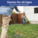 Indoor Outdoor Rubber Horseshoes Set: 4 Horseshoes, 2 Pegs, 2 Rubber Mats, 2 Red Plastic dowels & 1 Mesh Bag | Perfect for Tailgate, Beach, Parks, Picnics, Backyard, Fun for Kids Adults - Image 8