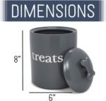 Nat & Jules Treats Charcoal Grey 8 x 6 Ceramic Pet Treats Canister - Image 3