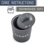 Nat & Jules Treats Charcoal Grey 8 x 6 Ceramic Pet Treats Canister - Image 4