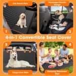 MIXJOY Dog Seat Cover for Back Seat Waterproof Dog Seat Covers for Cars, Car Seat Protector for Dogs, Nonslip Back Seat Cover for Trucks & SUV - Image 4