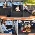 Dog Car Seat Cover for Back Seat, Back Seat Extender for Dogs with Hard Bottom Holds 330lbs Waterproof Back Seat Pet Cover for Dogs with Mesh Window, Dog Hammock for Car, Small Truck, SUV - Image 9