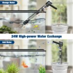 Electric Aquarium Vacuum Gravel Cleaner, 24W Fish Tank Cleaner with Adjustable Water Flow and Timed Off, Aquarium Gravel Vacuum for Automatic Water Change, Wash Sand - Image 6