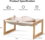 FUKUMARU Cat Bed, Plush Velvet Cat Beds for Indoor Cats, Wooden Cat Hammock, 21 x 16.5 Inch Cat Couch, Suitable for Cats, Dog, Bunny, Rabbit, Kitten and Small Animal - Image 3