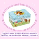 Jewelkeeper Girls Jewelry Box for Girls - Barn Design Musical Jewelry Box with Spinning Horse Doll - Pony Stuff for Girls, Horse Gift for Kids, Equestrian Keepsake - Home on the Range Tune - Image 3