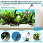 AQQA Aquarium Vacuum Gravel Cleaner Electric Fish & Turtle Tank Water Changer 6 in 1 Multi-functional Aquarium Cleaning Tools Set for Water Cleaning & Circulation (20W, 320GPH) - Image 5