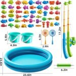 Kids Pool Fishing Toys Games, Water Table Bathtub Toy with Inflatable Pool Pole Rod Net Plastic Floating Fish, Birthday Gifts for Kids Age 3 4 5 6 Year Old,Kids Outdoor Toys - Image 7