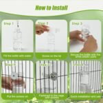 BWOGUE 2PCS Automatic Bird Water Dispenser, 4.73 Fl Oz Parakeet Water Dispenser for Cage No Mess Suspended Bird Water Feeder for Cockatiel Budgie Conure Lovebirds - Image 8