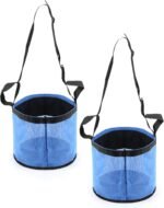 QWORK 2 Pack Horse Feed Bag for Grain - Durable Mesh Grain Feeder with Adjustable Strap, Comfortable Neck and Nose Pad Horse Muzzle Feed Bag, for Feeding Grain, Powder, Supplements, Blue - Image 9