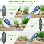Electric Aquarium Vacuum Gravel Cleaner: 24W Fish Tank Cleaner Vacuum with Strong Suction for Automatic Water Change, Wash Sand Remove Dirt Water Shower and Water Circulation, Timed Off - Image 3
