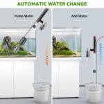 Electric Aquarium Vacuum Gravel Cleaner: 24W Fish Tank Cleaner Vacuum with Strong Suction for Automatic Water Change, Wash Sand Remove Dirt Water Shower and Water Circulation, Timed Off - Image 6