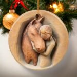 Christmas Ornament for Horse Lovers - Girl Love Horse, Printed Ceramic Ornament, Not a Carved Sculpture, Perfect Xmas Tree Decoration - Image 3