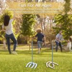 Horseshoes Set, Lawn Horseshoes Outside Game Set for Teens Adults Families - Includes 4 Horseshoes, 2 Stakes and Carrying Case - Image 5
