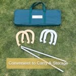 Horseshoes Set, Lawn Horseshoes Outside Game Set for Teens Adults Families - Includes 4 Horseshoes, 2 Stakes and Carrying Case - Image 8