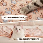 1 Pack 3 Blankets Super Soft Fluffy Premium Fleece Pet Blanket Flannel Throw for Dog Puppy Cat Paw Brown/Pink/White Small(23x16 inch) - Image 3