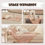 1 Pack 3 Blankets Super Soft Fluffy Premium Fleece Pet Blanket Flannel Throw for Dog Puppy Cat Paw Brown/Pink/White Small(23x16 inch) - Image 5