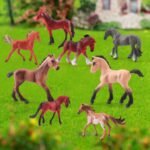 Foal Horse Toys Figurines Set 8PCS Plastic Horse Stable Playset for Girls Small Horse Figures Christmas Birthday Gift Educational Toy for Toddlers Preschool Kids - Image 6