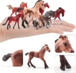 Foal Horse Toys Figurines Set 8PCS Plastic Horse Stable Playset for Girls Small Horse Figures Christmas Birthday Gift Educational Toy for Toddlers Preschool Kids - Image 7