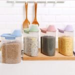 Pet Food Storage Container with Graduated Cup and Seal Buckles Food Dispenser for Dogs Cats (Pink) - Image 9