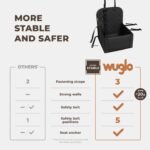 Extra Stable Dog Car Seat - Robust Car Dog Seat or Puppy Car Seat for Small to Medium-Sized Dogs - Reinforced Walls and 3 Belts - Waterproof Pet Car Seat for Back and Front Seat (Black) - Image 3