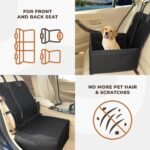 Extra Stable Dog Car Seat - Robust Car Dog Seat or Puppy Car Seat for Small to Medium-Sized Dogs - Reinforced Walls and 3 Belts - Waterproof Pet Car Seat for Back and Front Seat (Black) - Image 5