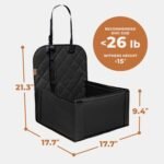 Extra Stable Dog Car Seat - Robust Car Dog Seat or Puppy Car Seat for Small to Medium-Sized Dogs - Reinforced Walls and 3 Belts - Waterproof Pet Car Seat for Back and Front Seat (Black) - Image 6