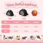 YUDODO Hamster Carrier Guinea Pig Carrier Bag Small Animal Sugar Glider Pouch Gerbil Hedgehog Portable Travel Carrier Outdoor Hangbag Flying Squirrel Rat Carrier Black - Image 3