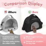 YUDODO Hamster Carrier Guinea Pig Carrier Bag Small Animal Sugar Glider Pouch Gerbil Hedgehog Portable Travel Carrier Outdoor Hangbag Flying Squirrel Rat Carrier Black - Image 5
