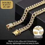 Tallew Dog Chain Diamond Collar Walking Metal Chain Collar with Secure Buckle, Pet Cuban Style Collar Jewelry Accessories for Small Medium Large Dog Cats - Image 4